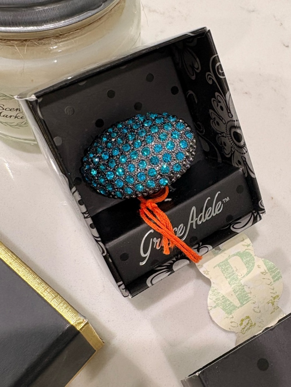 Grace Adele Jewel Teal Ring